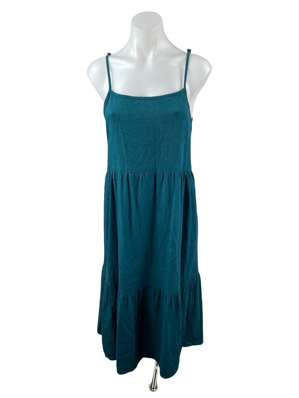 Urban Outfitters Urban Renewal Eco Linen Sleeveless Tiered Midi A-Line Dress S/M